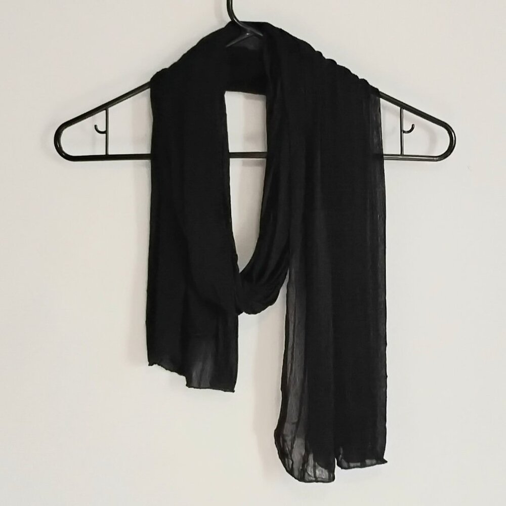 3/$25 Beautiful 72" Relaxed Black & Shimmery Stretchy Scarf NWOT!!